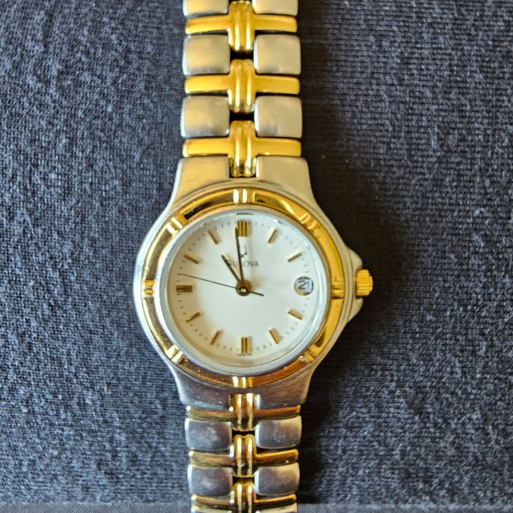 Bulova Womens TwoTone Watch With Date 26mm